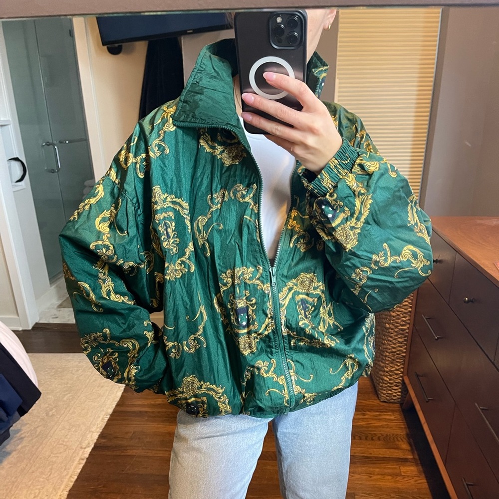 Vintage green zip jacket - S/M